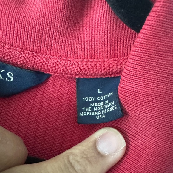 Red Brooks Brothers Polo Shirt Gold Logo 100% Cotton Size L Original Fit - Picture 5 of 9